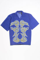 Y2K Tribal Dragon Flower Button-Down