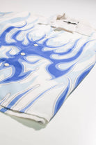 Y2K Blue Tribal Pattern Button Down