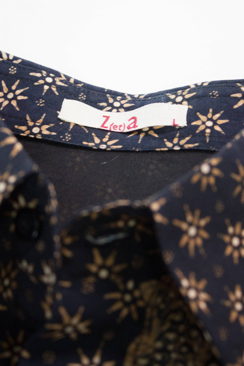 Zeta Y2K Patterned Button Up