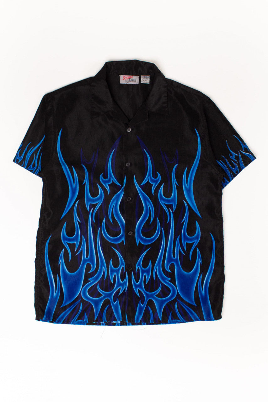 Vintage Blue Tribal Y2K Shirt (2000s)