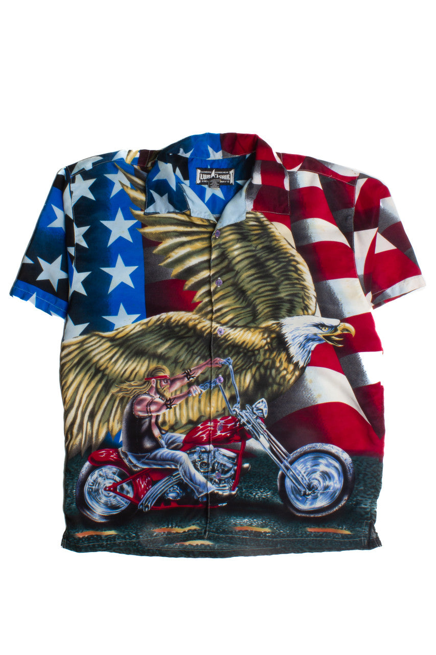 America Bald Eagle Biker Y2K Shirt 84