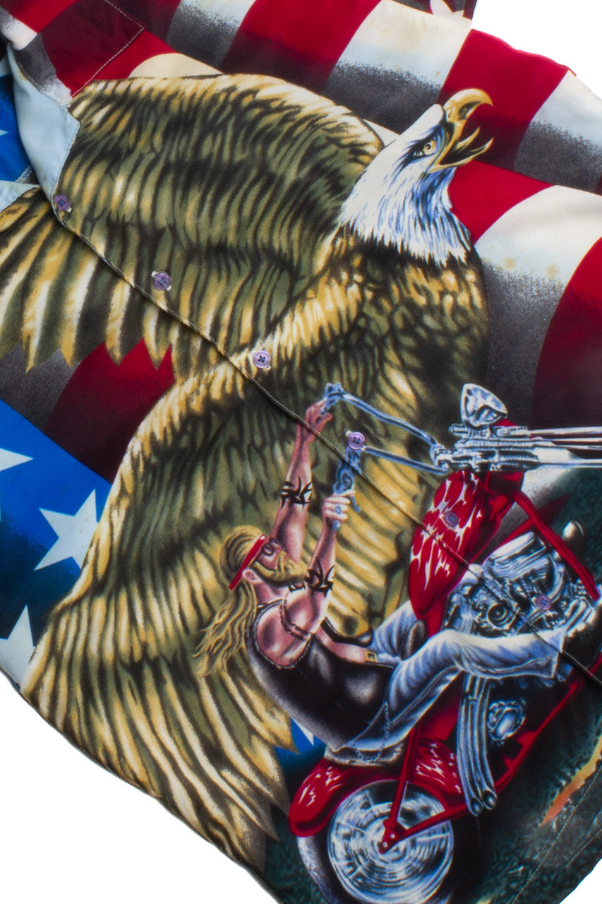 America Bald Eagle Biker Y2K Shirt 84