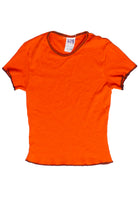 Vintage Y2K Deadstock Contrast Stitch Tee - Orange