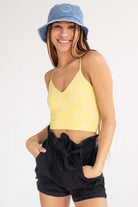 Yellow Butterfly Seamless Crop Cami