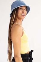 Yellow Butterfly Seamless Crop Cami