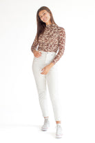 Yin Yang Mesh Contrast Stitch Top