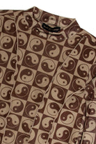 Yin Yang Mesh Contrast Stitch Top