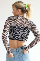 Zebra Mesh Tie Bust Cardigan