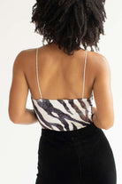 Zebra Print Lace Insert Bodysuit